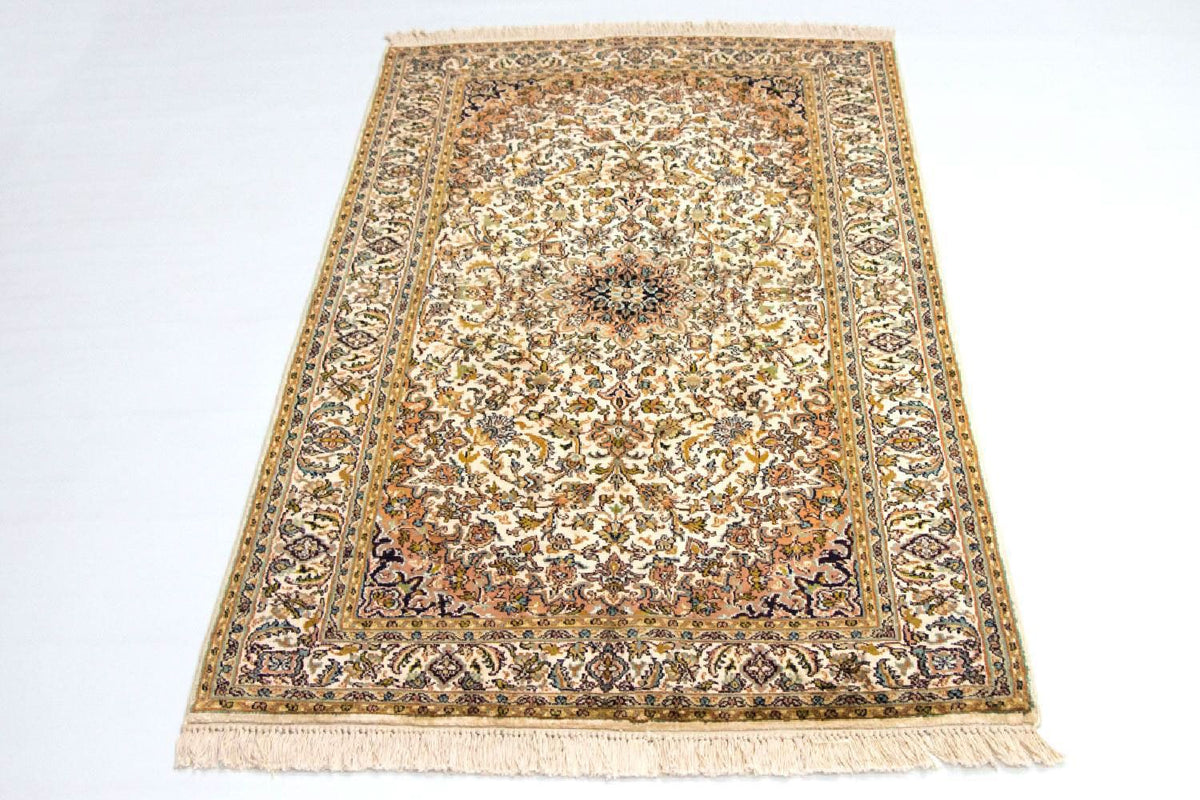 Zijden tapijt - Kashmir Silk - 149 x 89 cm - beige