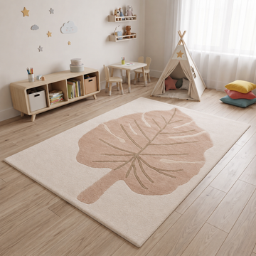 Monstera Leaf Wollen Tapijt