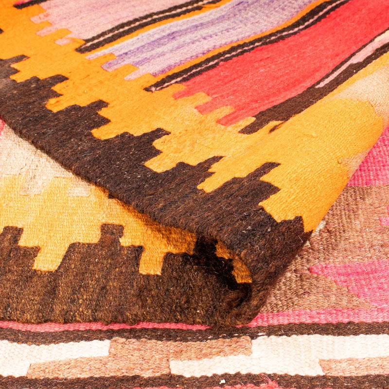 Loper Kelim tapijt - Oud - 340 x 150 cm - veelkleurig