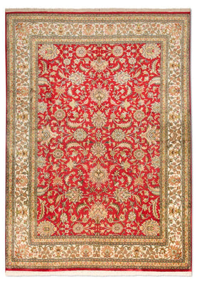 Zijden tapijt - Kashmir Silk - 214 x 150 cm - rood