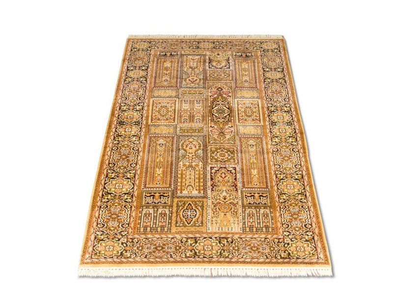 Zijden tapijt - Kashmir Silk - 158 x 93 cm - bruin
