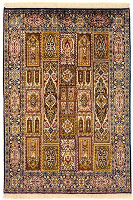 Zijden tapijt - Kashmir Silk - 157 x 93 cm - veelkleurig