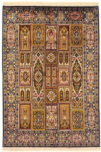 Zijden tapijt - Kashmir Silk - 157 x 93 cm - veelkleurig