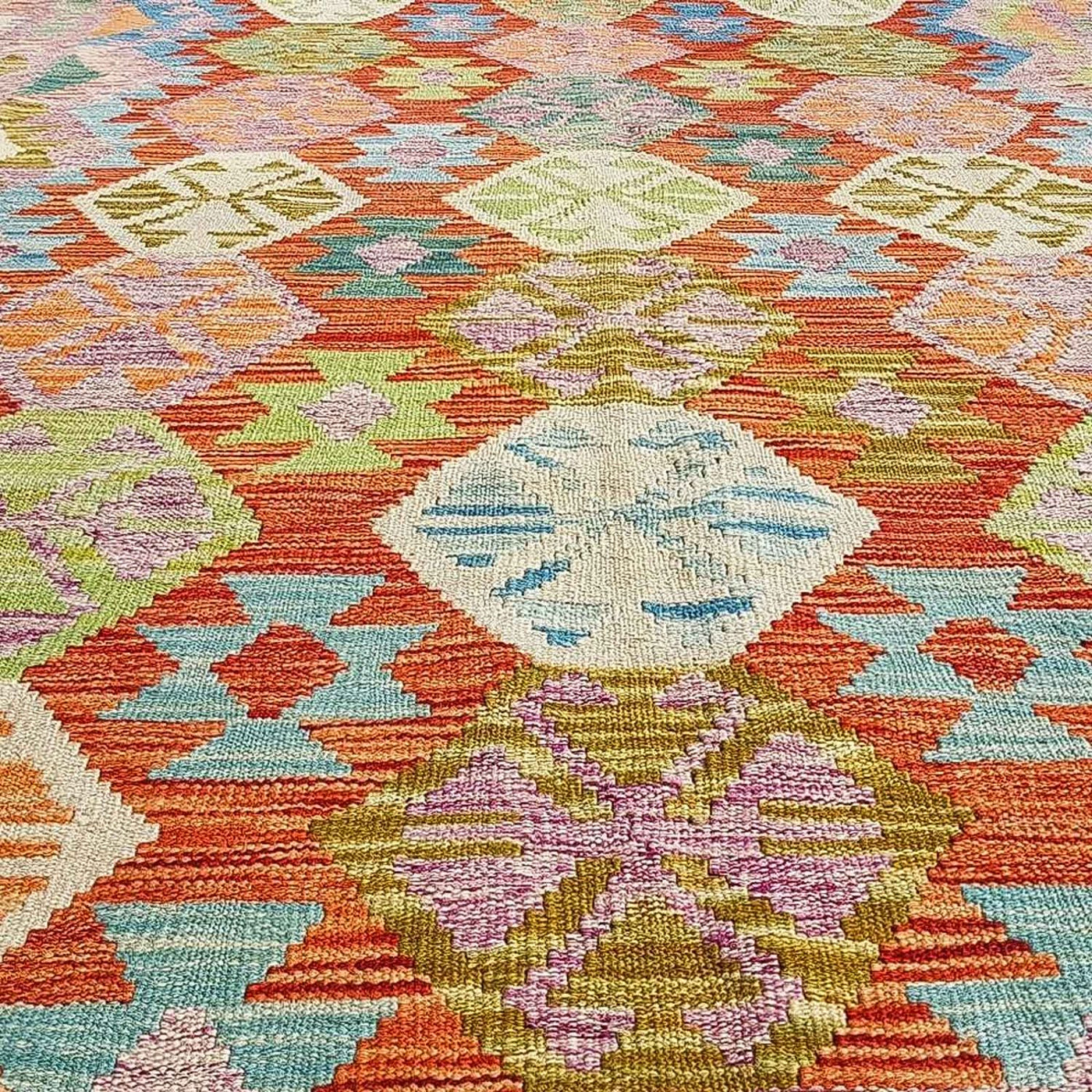 Kilim Maimana Tapijt 300x206cm - Wollen tapijt