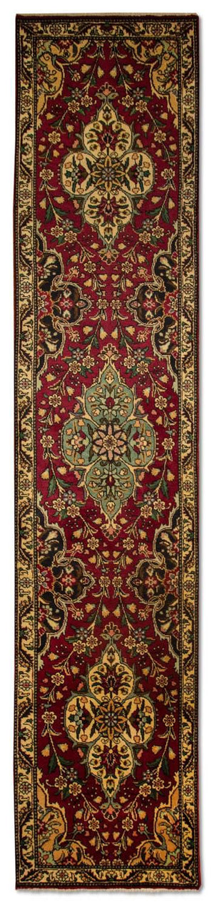 Loper Perzisch tapijt - Tabriz - 385 x 73 cm - rood