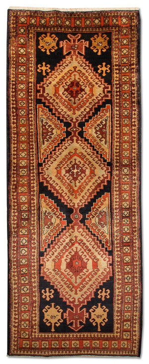 Loper Perzisch Tapijt - Nomadisch - 318 x 117 cm - donkerblauw