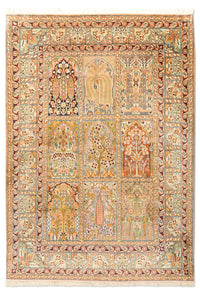 Zijden tapijt - Kashmir Silk - 184 x 124 cm - veelkleurig