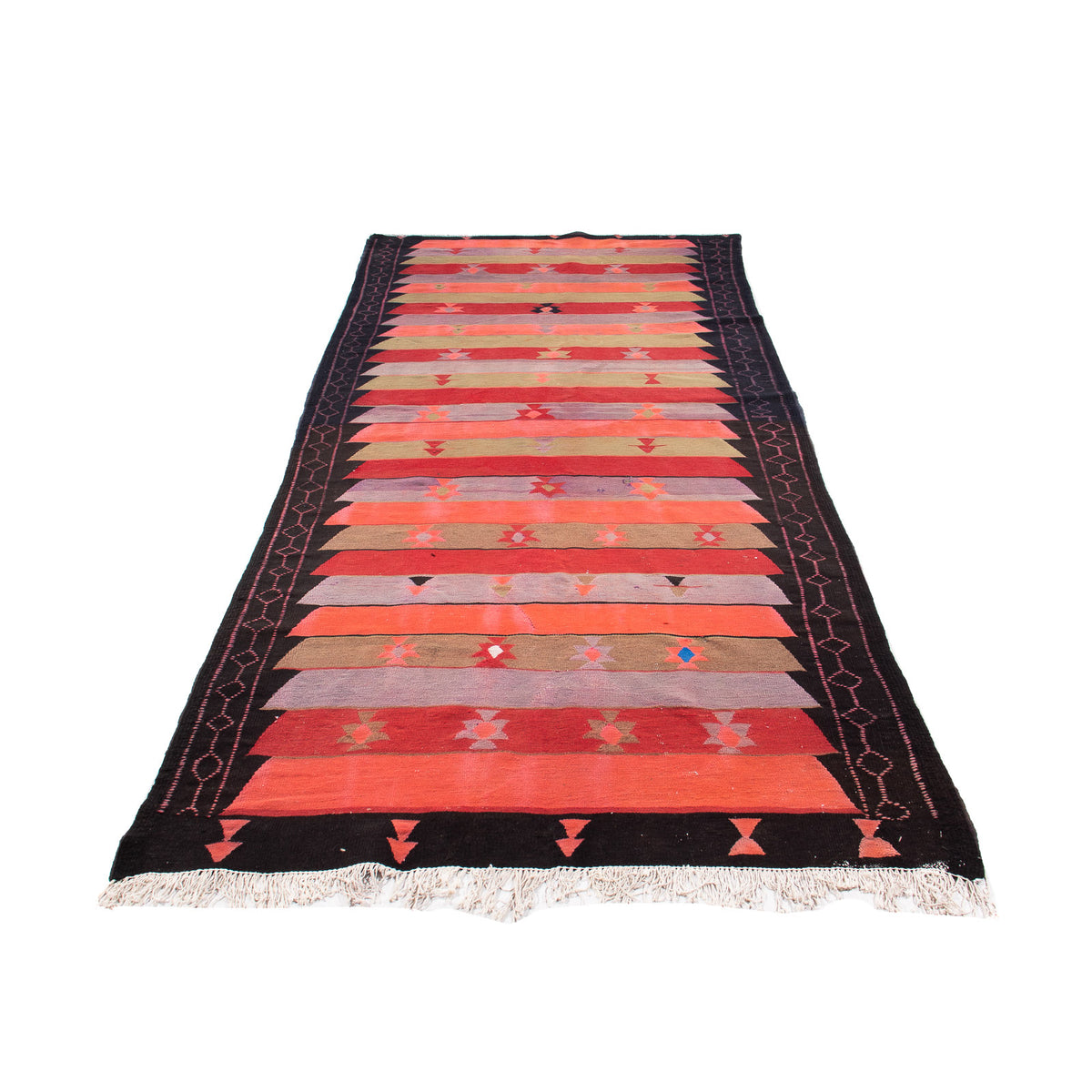 Loper Kelim tapijt - Oud - 330 x 135 cm - veelkleurig