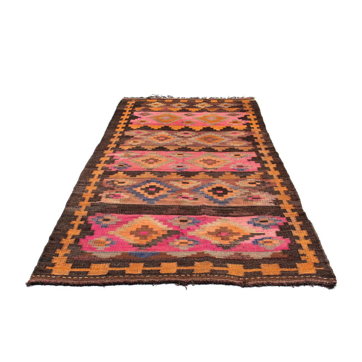 Loper Kelim tapijt - Oud - 260 x 120 cm - veelkleurig