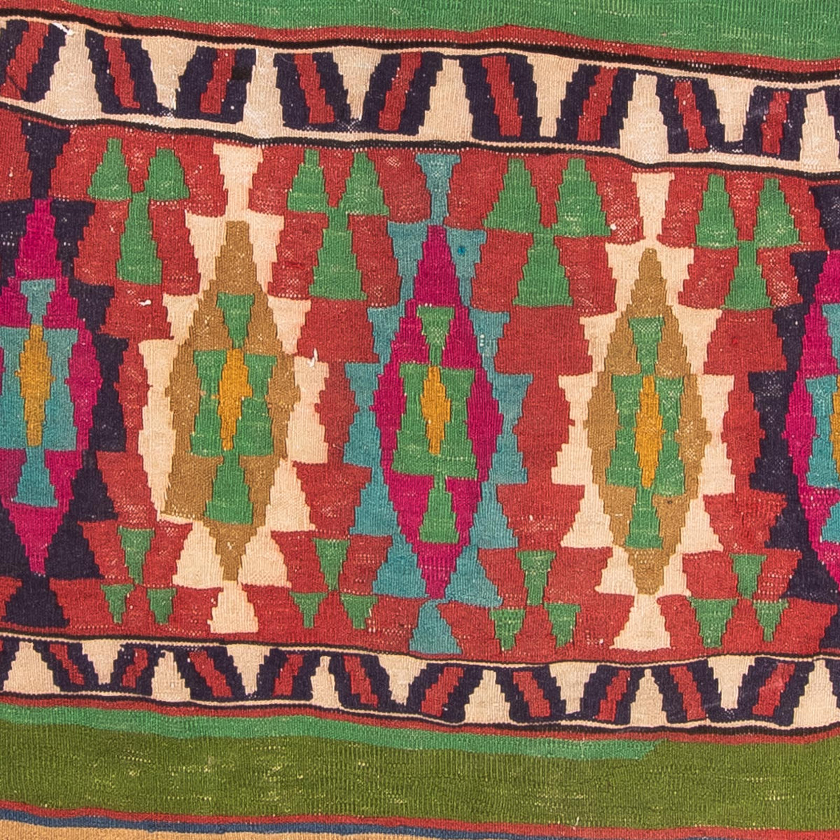 Loper Kelim tapijt - Oud - 355 x 140 cm - veelkleurig