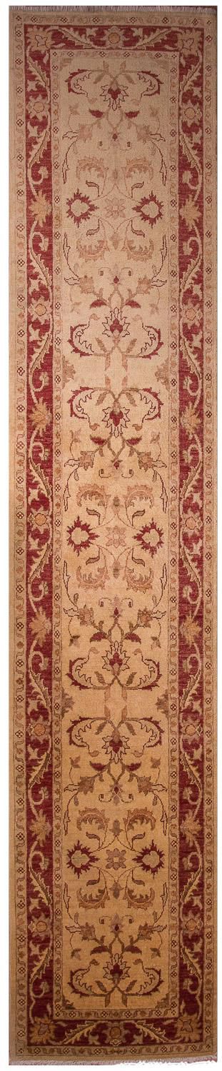 Loper Ziegler tapijt - 378 x 76 cm - beige