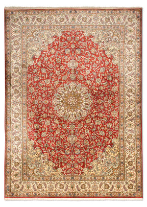 Zijden tapijt - Kashmir Silk - 218 x 156 cm - rood