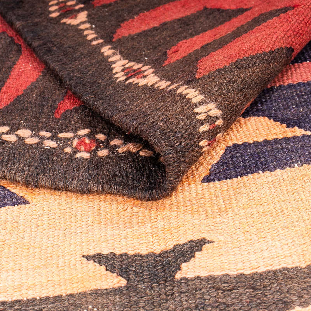 Loper Kelim tapijt - Oud - 395 x 145 cm - veelkleurig