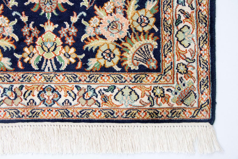 Zijden tapijt - Kashmir Silk - 98 x 63 cm - blauw