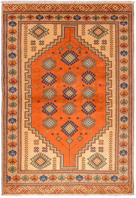 Turkaman tapijt - 184 x 127 cm - oranje