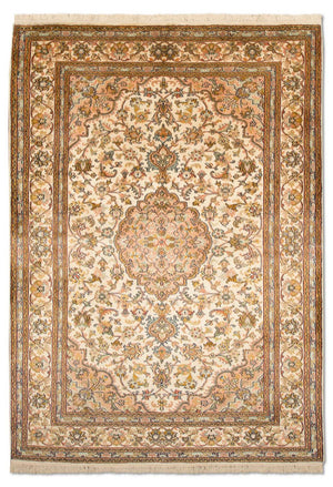 Zijden tapijt - Kashmir Silk - 184 x 124 cm - beige