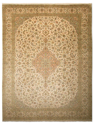 Zijden tapijt - Kashmir Silk - 335 x 243 cm - beige