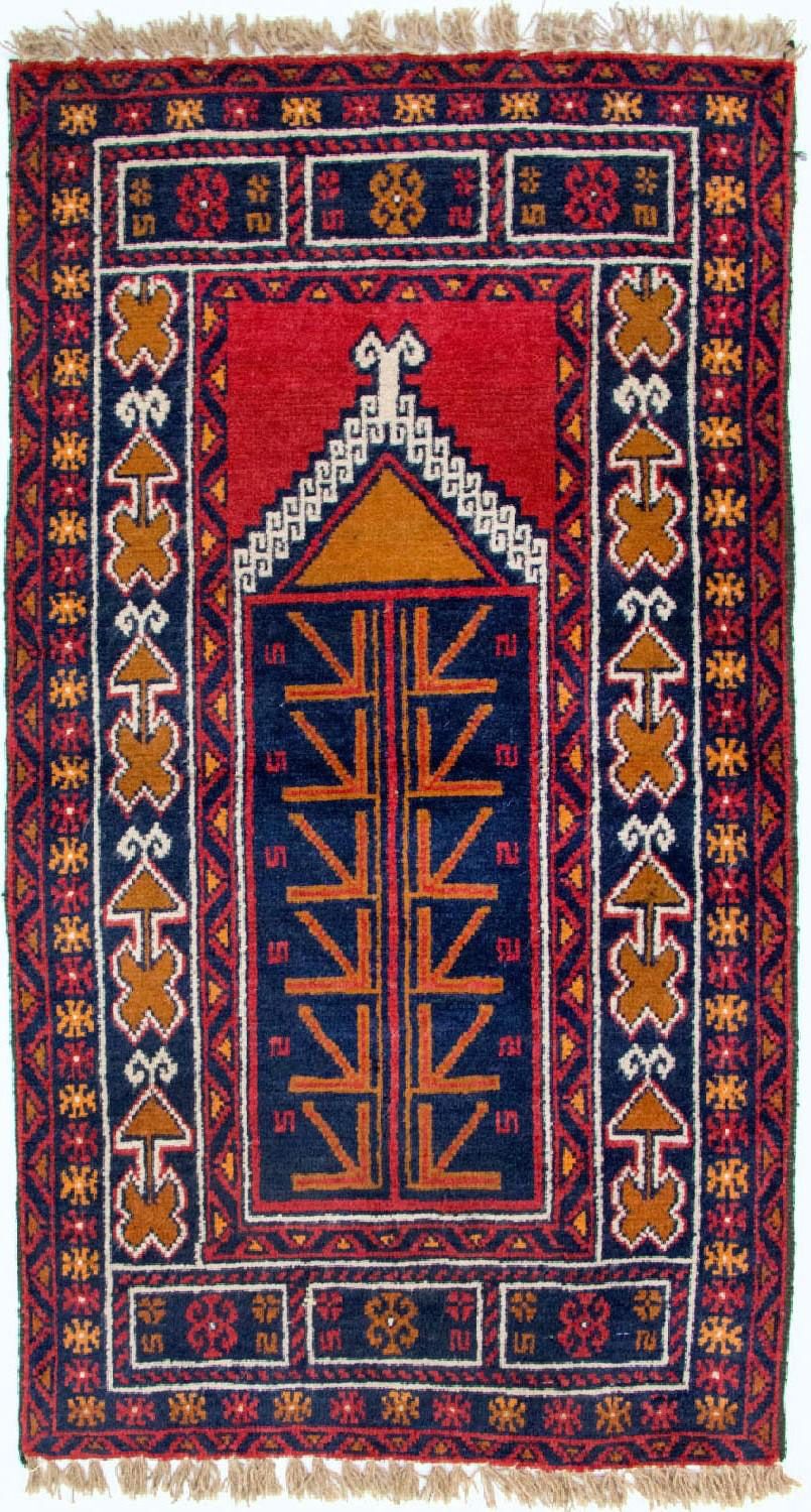 Baluch tapijt - 130 x 76 cm - veelkleurig