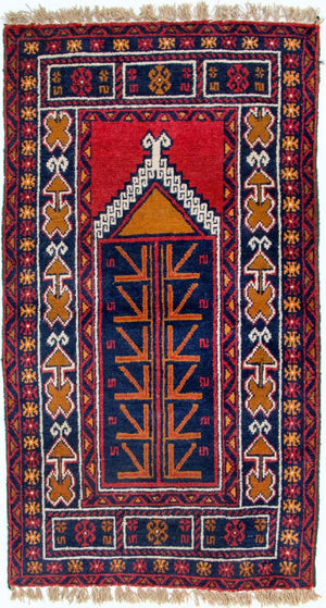 Baluch tapijt - 130 x 76 cm - veelkleurig