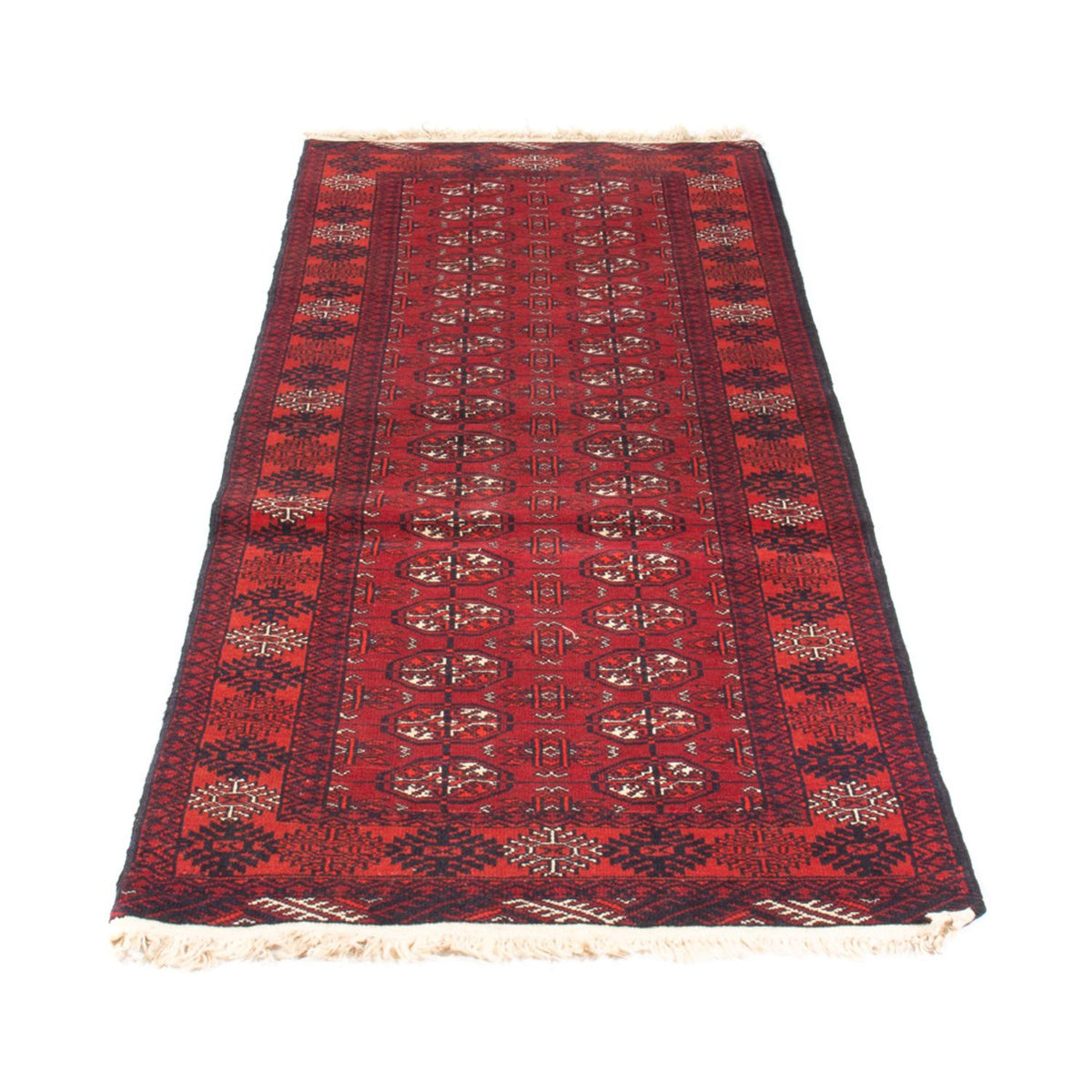 Loper Turkaman tapijt - 194 x 74 cm - rood