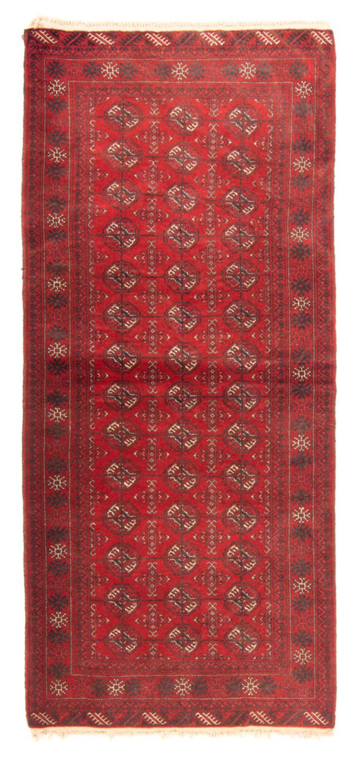 Loper Turkaman tapijt - 201 x 86 cm - rood
