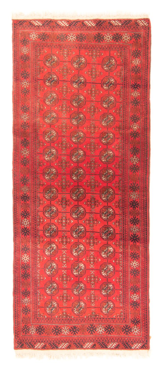 Loper Turkaman tapijt - 196 x 83 cm - rood