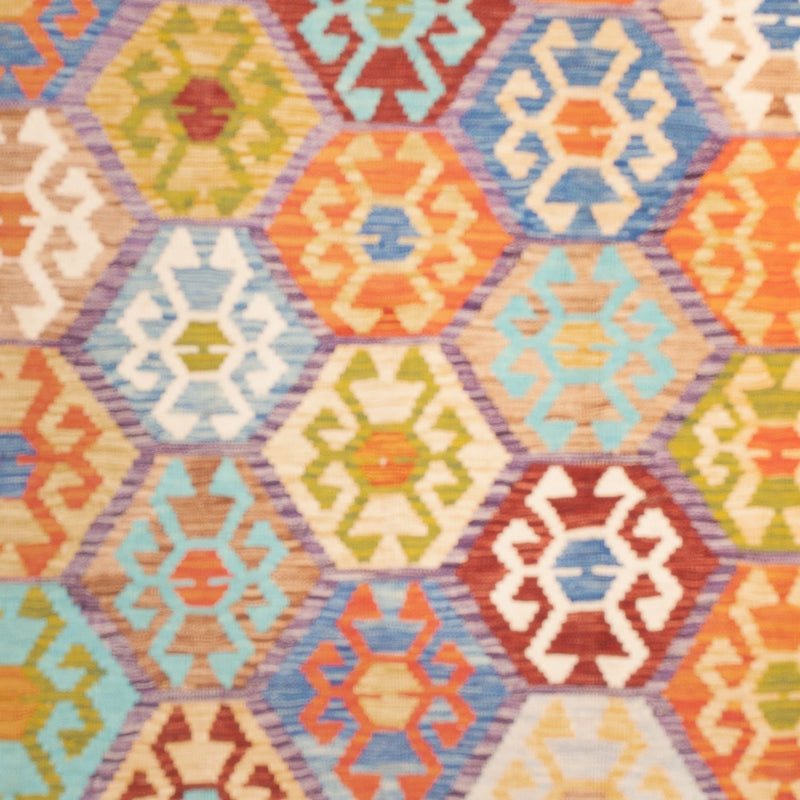 Kelim tapijt - Splash vierkant  - 201 x 189 cm - veelkleurig