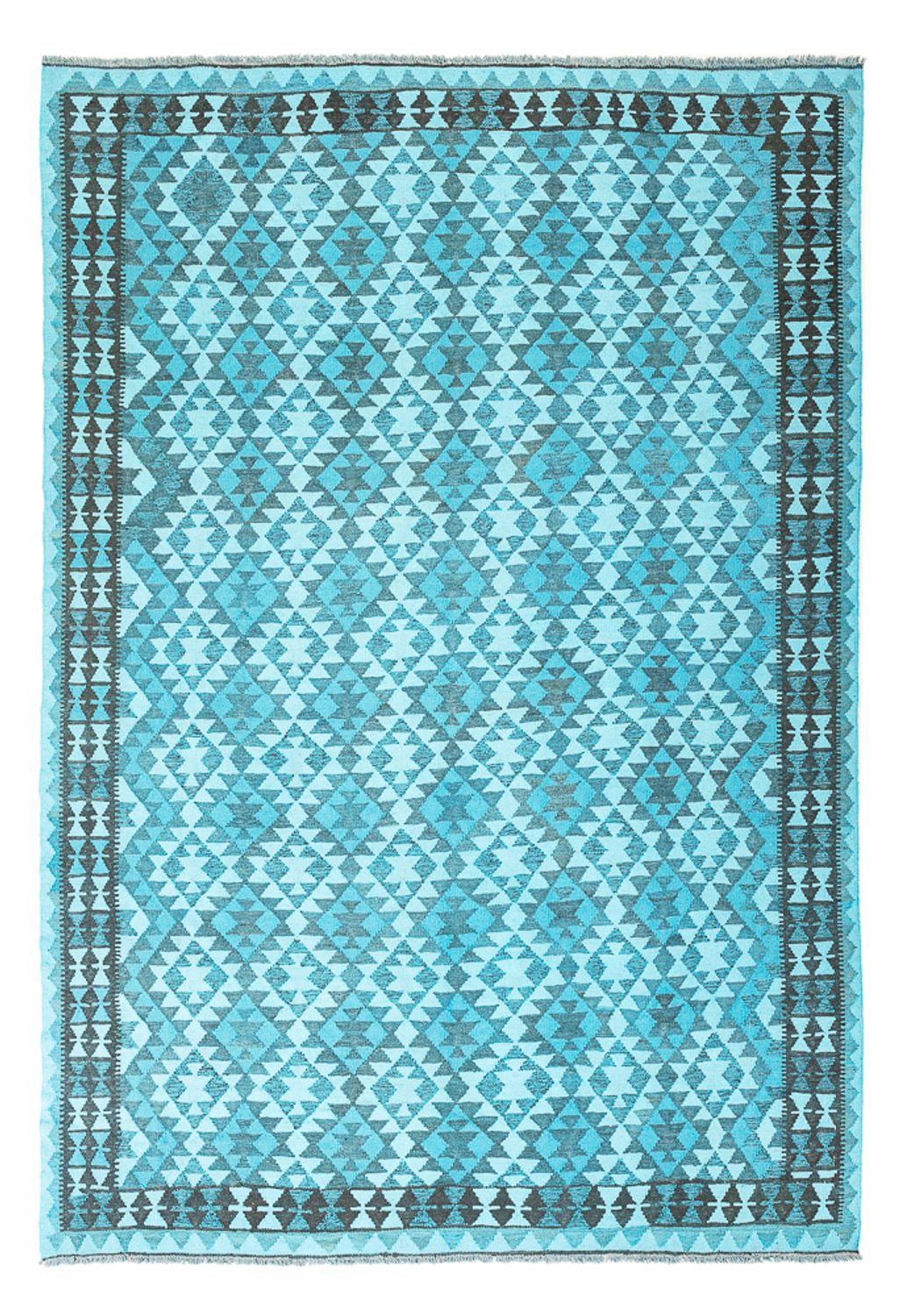 Kelim tapijt - Trendy - Vintage / Gekleurd - 277 x 195 cm - turkoois