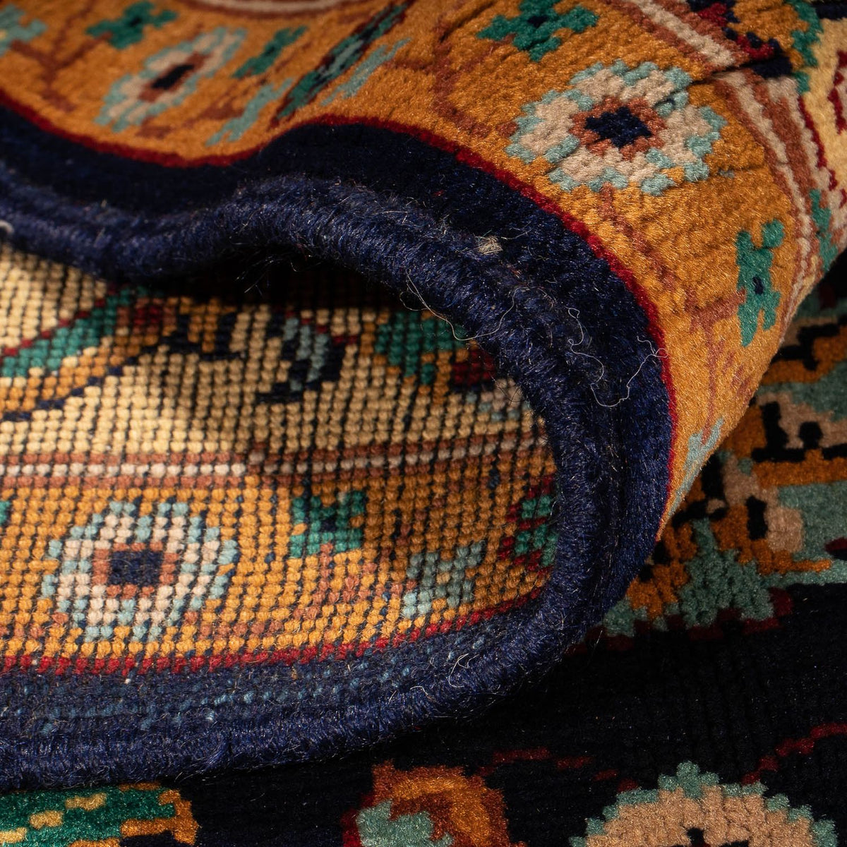 Afghaans tapijt - 213 x 151 cm - donkerblauw