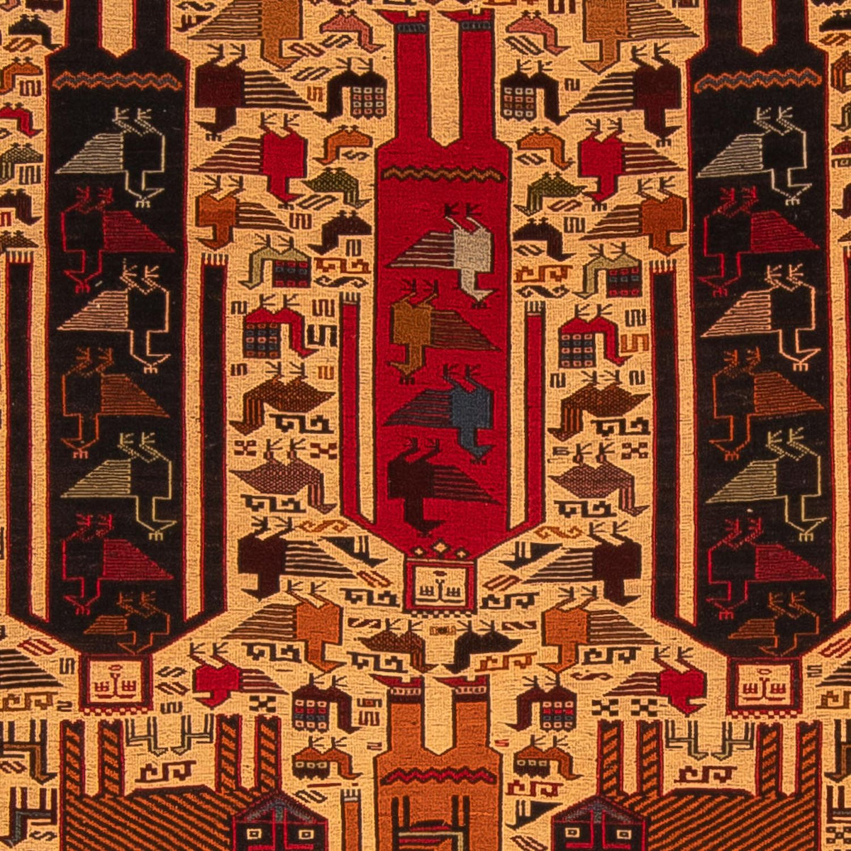 Kelim tapijt - Oosters - 197 x 129 cm - lichtbruin