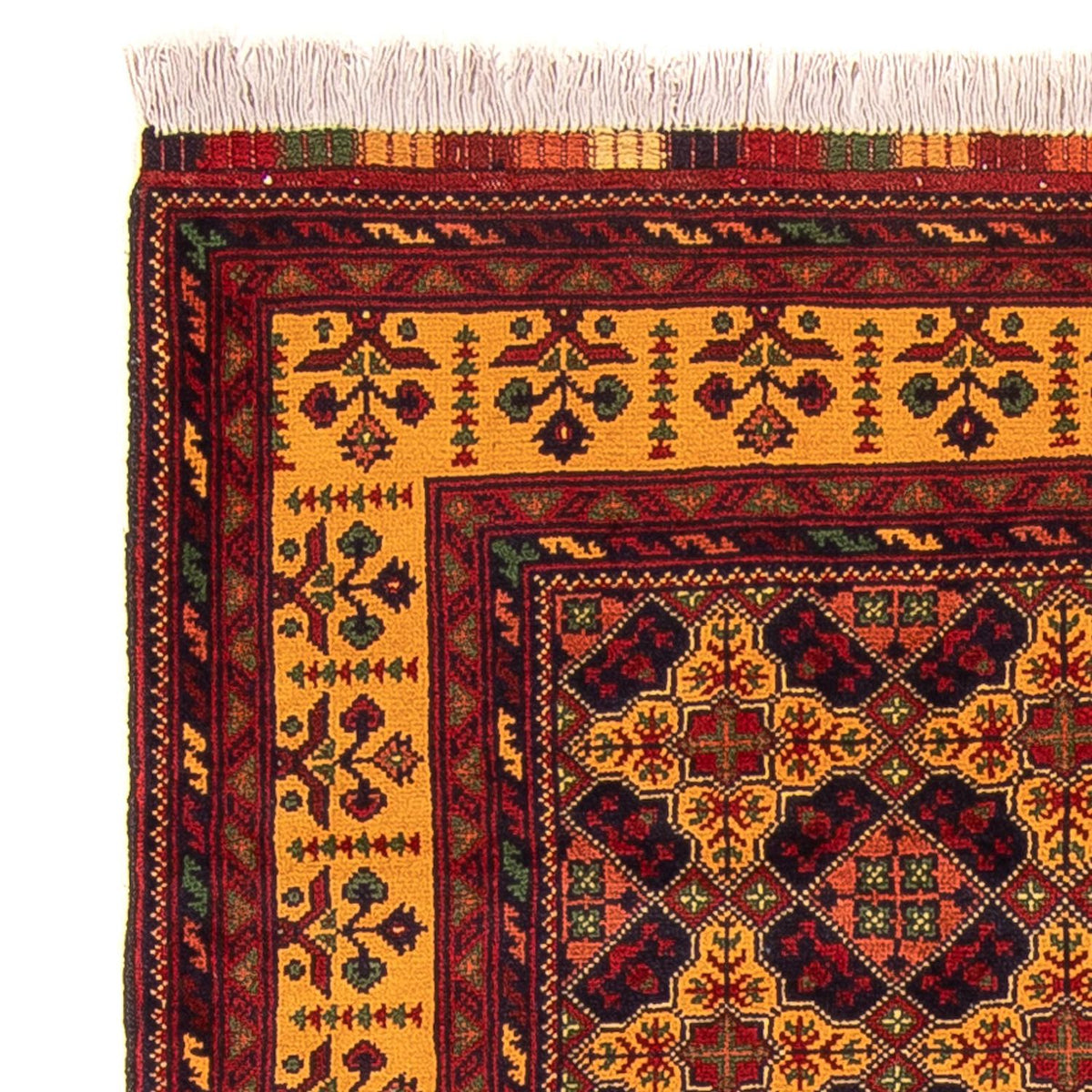 Loper Afghaans tapijt - Bukhara - 208 x 90 cm - veelkleurig