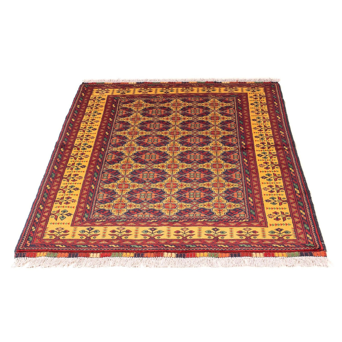 Loper Afghaans tapijt - Bukhara - 208 x 90 cm - veelkleurig