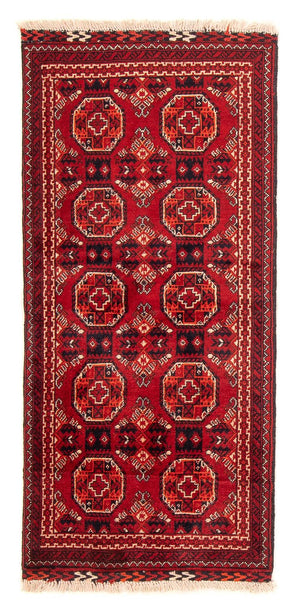Loper Afghaans tapijt - 106 x 49 cm - donkerrood