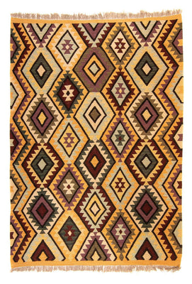 Kelim tapijt - Splash - 193 x 154 cm - veelkleurig