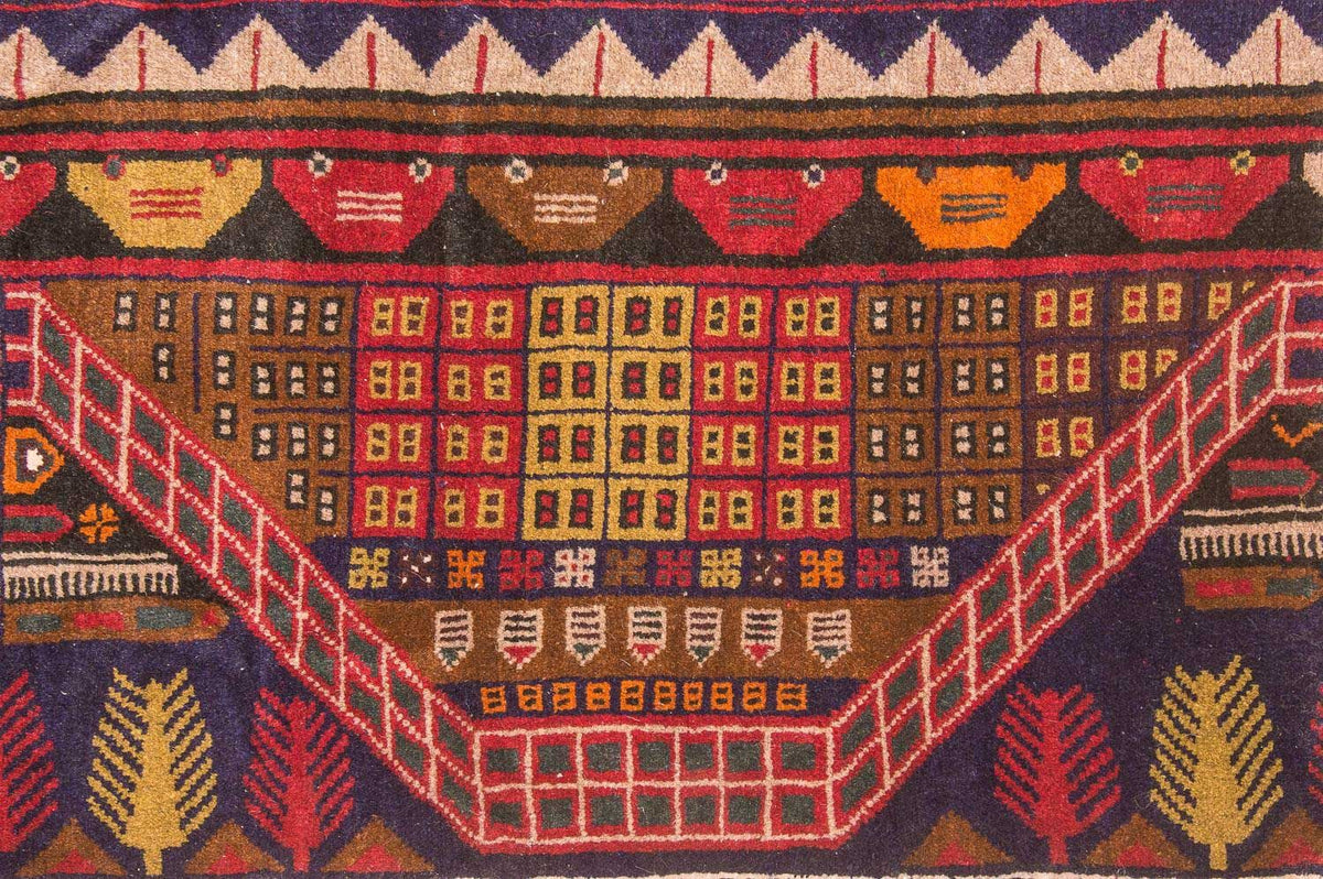 Baluch tapijt - 140 x 85 cm - veelkleurig