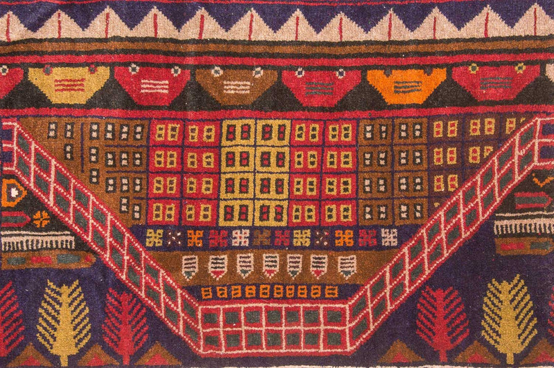 Baluch tapijt - 140 x 85 cm - veelkleurig