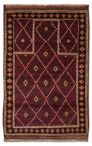 Baluch tapijt - 127 x 85 cm - veelkleurig