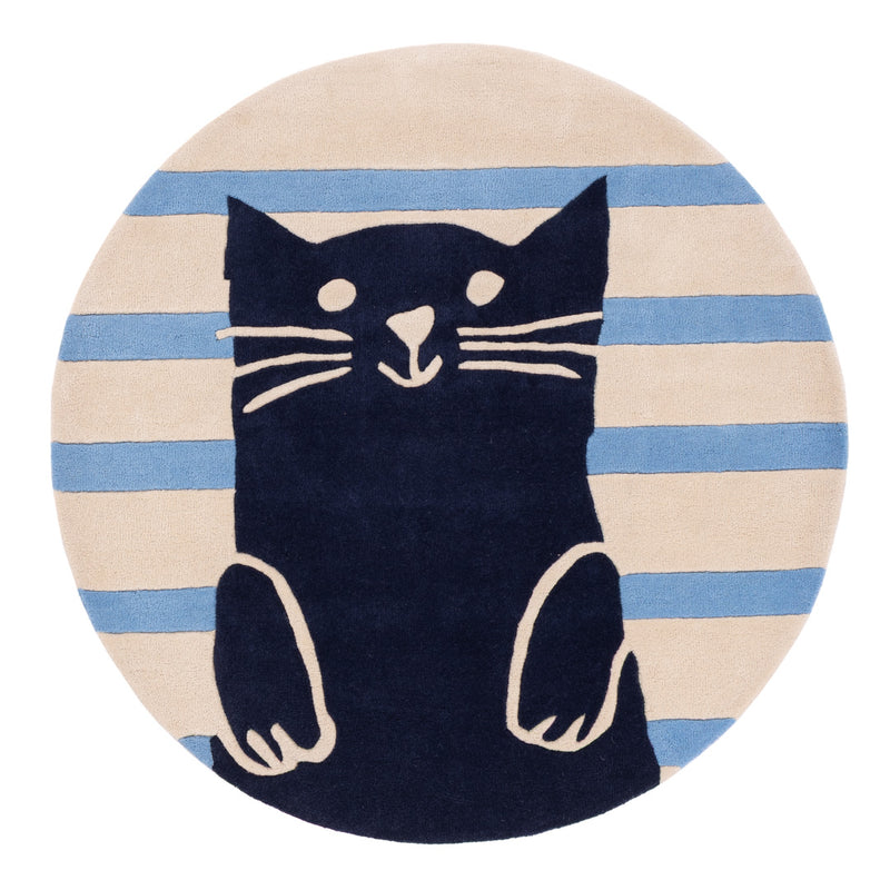 Kinderteppich Katze rund