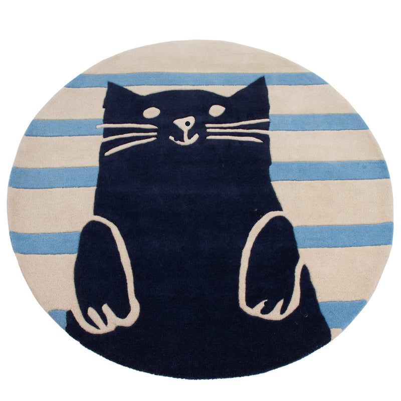 Kinderteppich Katze rund