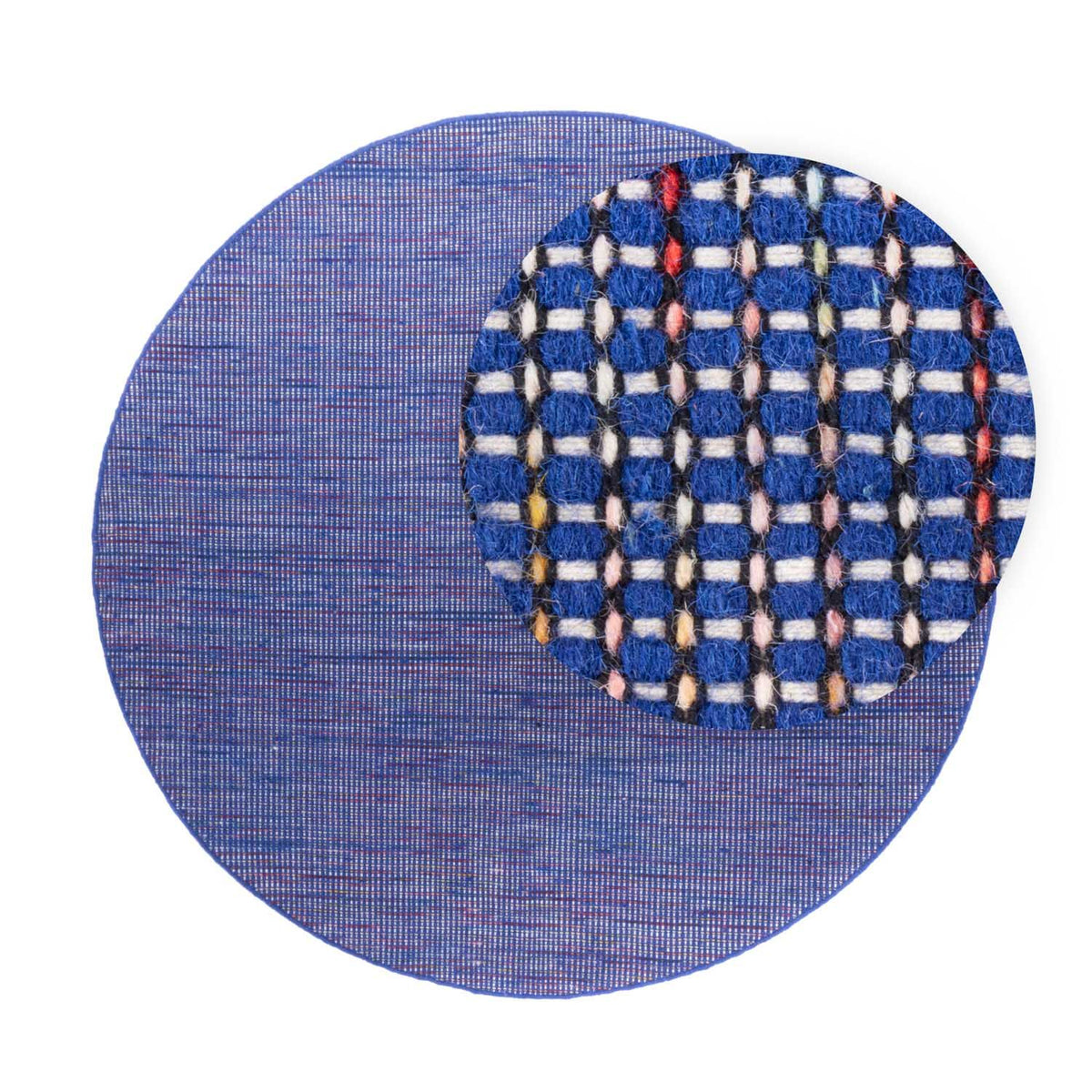 Kelim tapijt - Trendy rond  - 200 x 200 cm - blauw