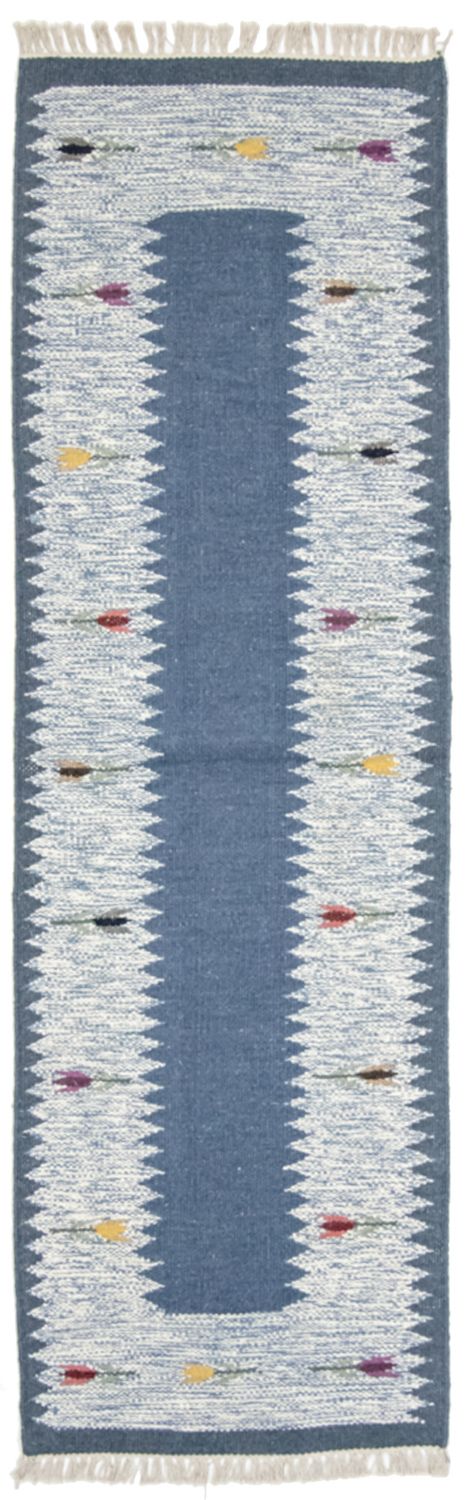 Loper Kelim tapijt - Trendy - 250 x 80 cm - blauw
