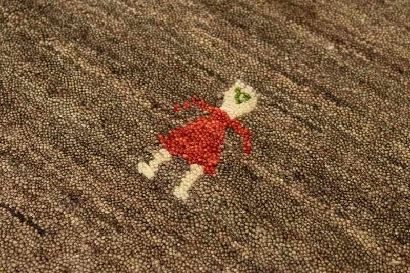 Gabbeh tapijt - Indus rond  - 250 x 250 cm - bruin