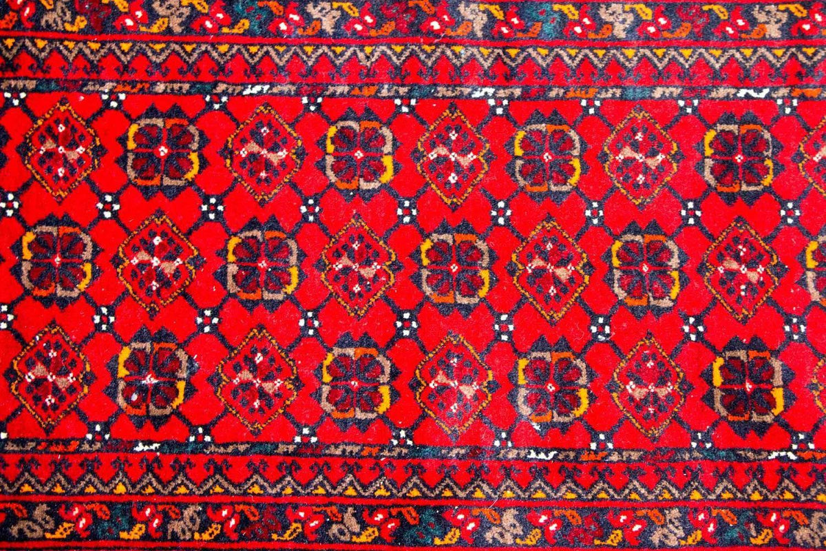 Loper Afghaans tapijt - Bukhara - 257 x 83 cm - rood
