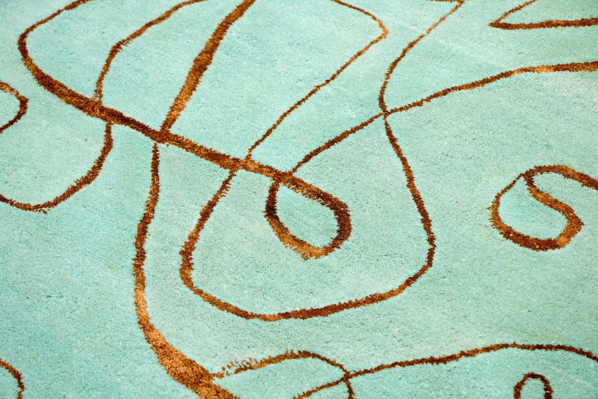 Designer tapijt - 246 x 154 cm - turkoois