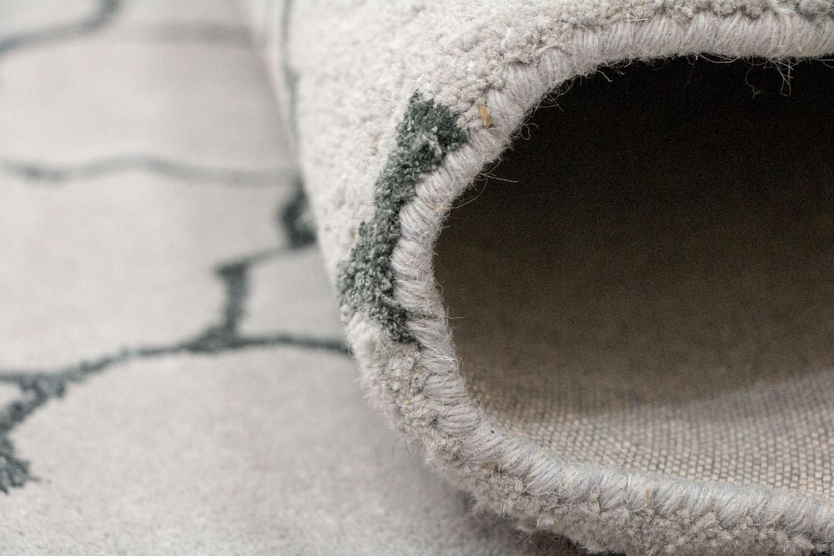 Wollen tapijt - 232 x 164 cm - zilver