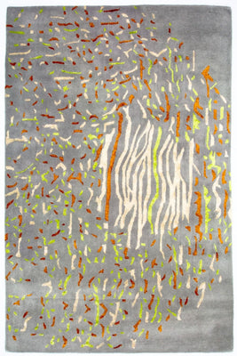 Designer tapijt - 243 x 152 cm - zilver