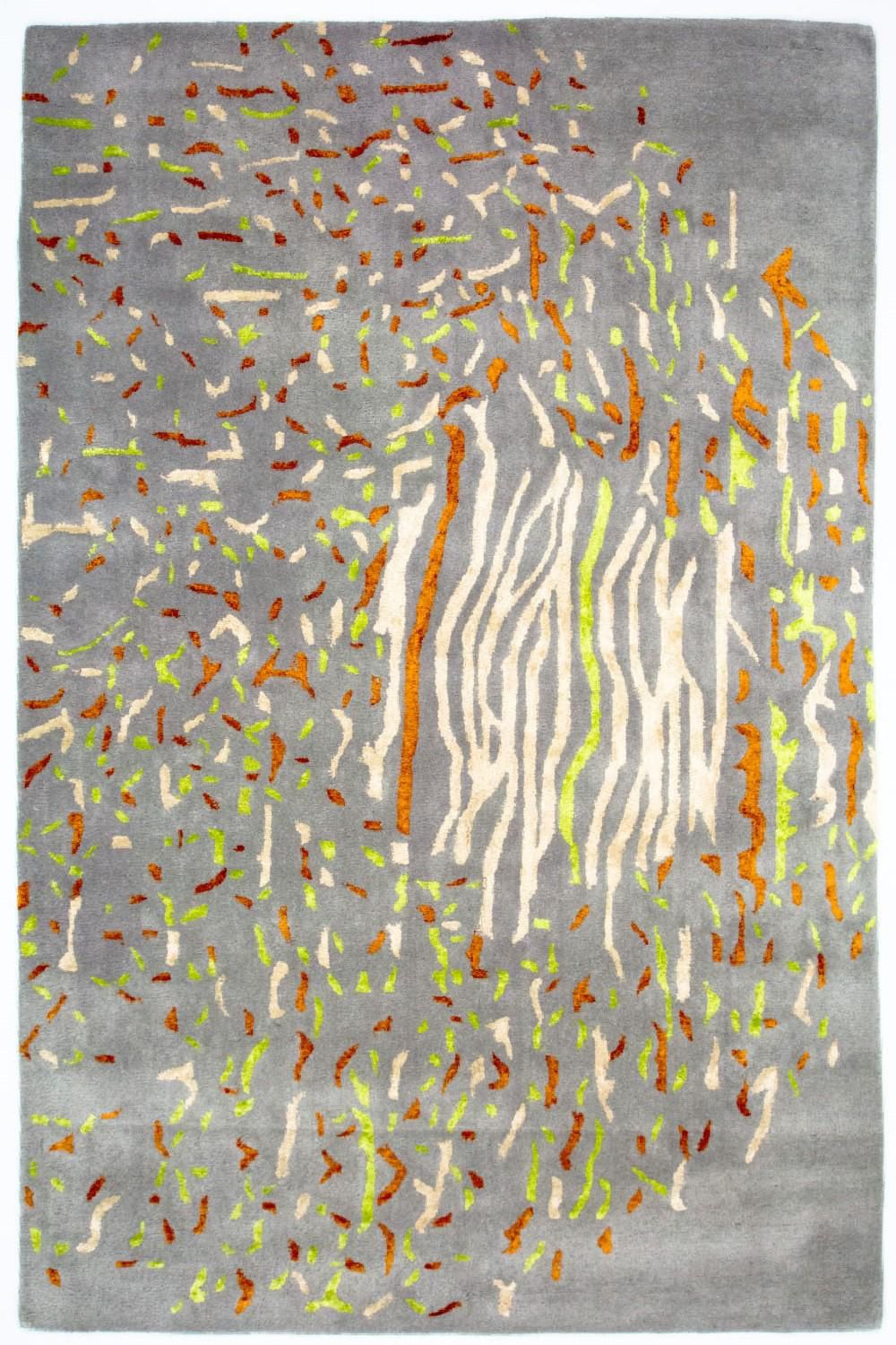 Designer tapijt - 243 x 152 cm - zilver