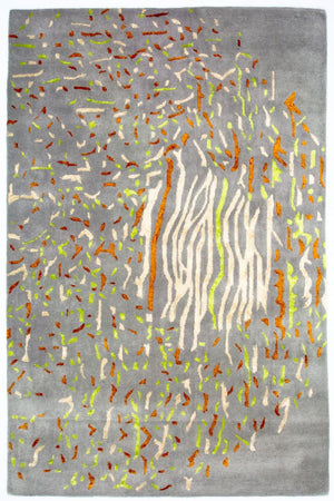 Designer tapijt - 243 x 152 cm - zilver