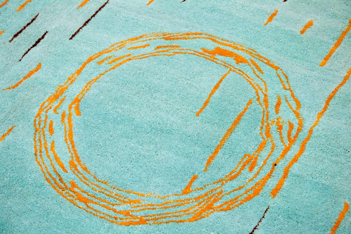 Designer tapijt - 244 x 154 cm - turkoois