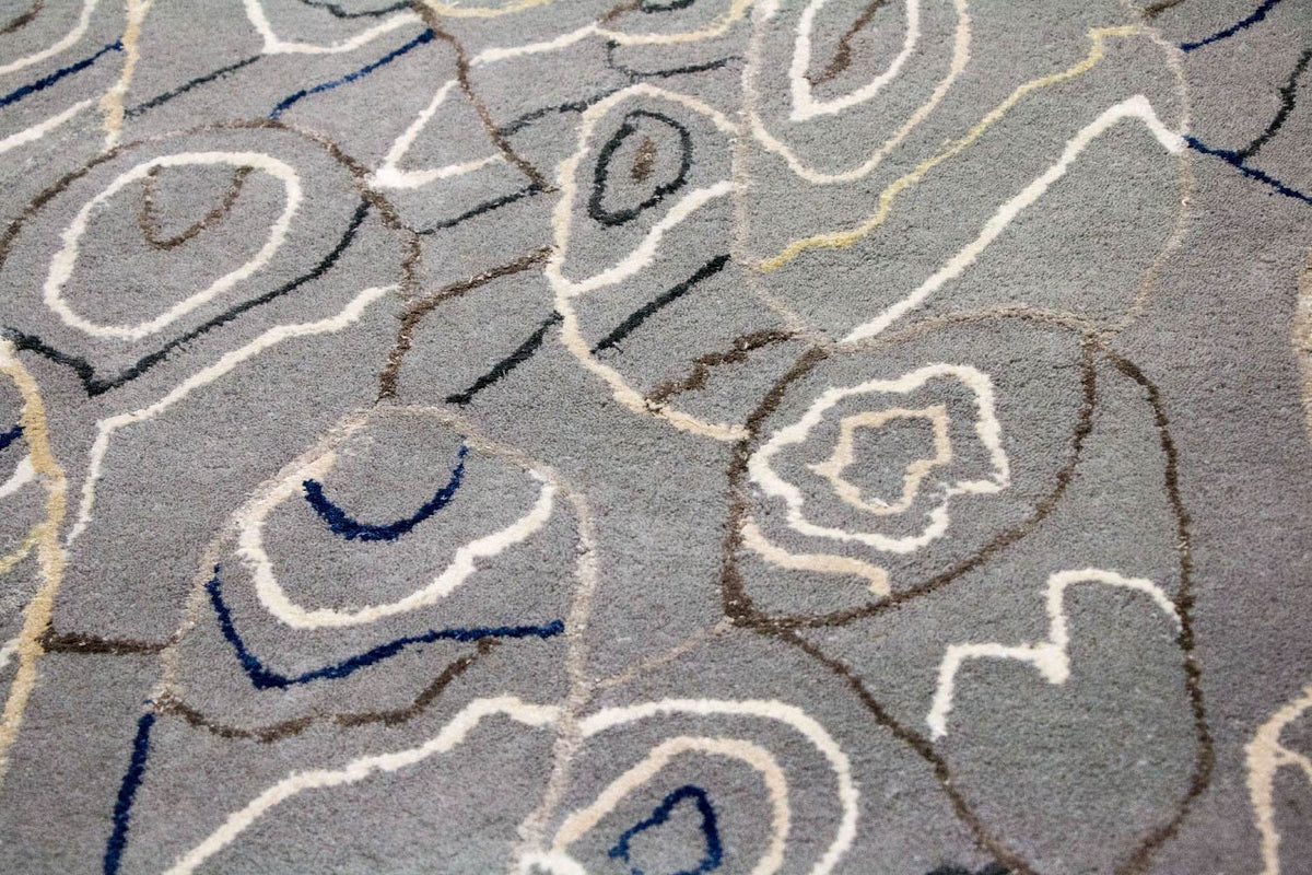 Designer tapijt - 243 x 155 cm - zilver